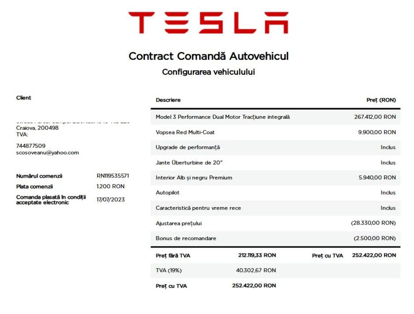 Cumpara/ Vinde online Tesla Model 3 2023 SH, la cel mai bun pret pentru tine!