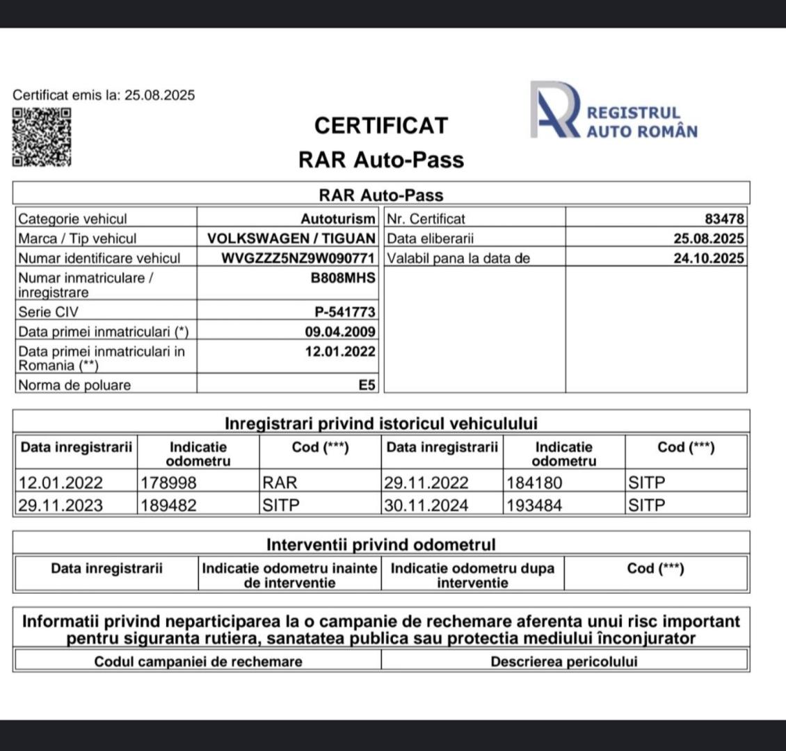 Cumpara/ Vinde online Volkswagen Tiguan 2009 SH, la cel mai bun pret pentru tine!