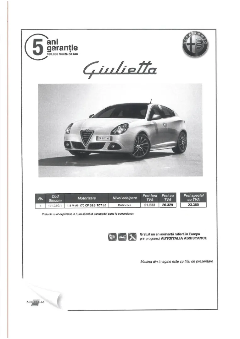 Cumpara/ Vinde online Alfa Romeo Giulietta 2015 SH, la cel mai bun pret pentru tine!